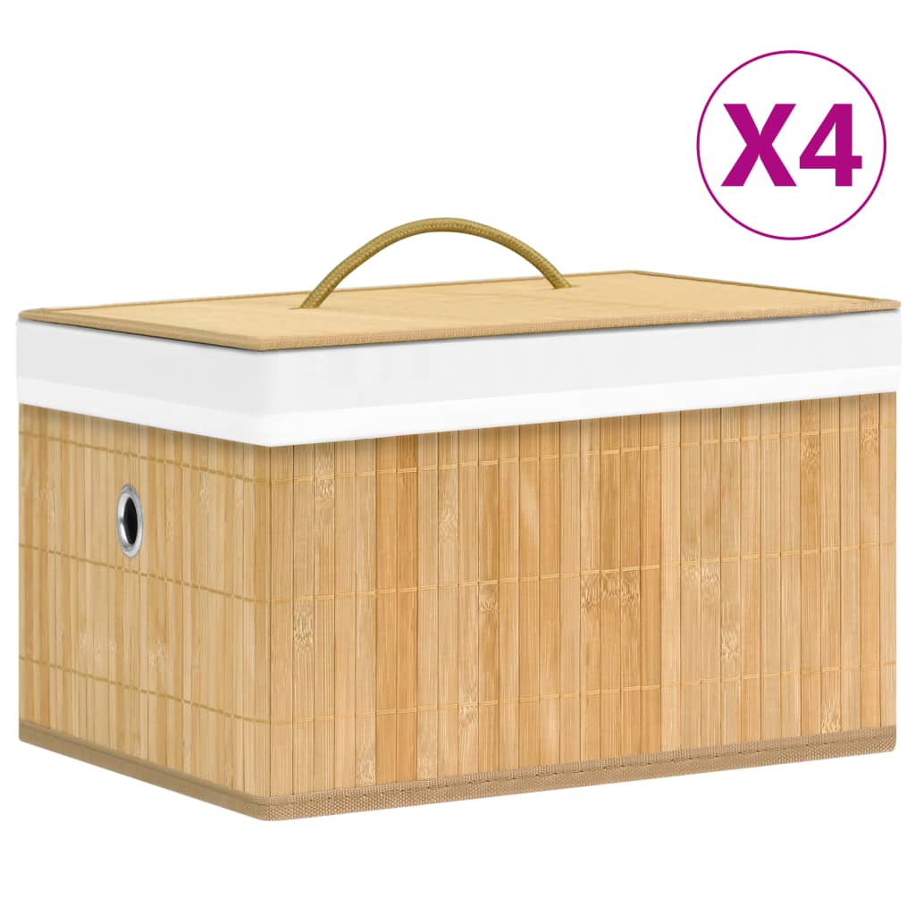 Vidaxl opbevaringsbokse 4 st bambus