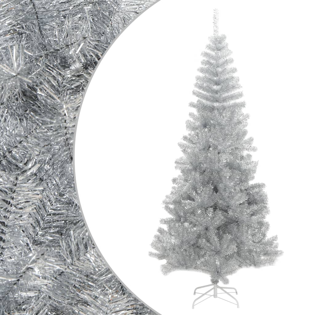 Vidaxl Kunstkerstboom med standard 210 cm cap sølvfarvet