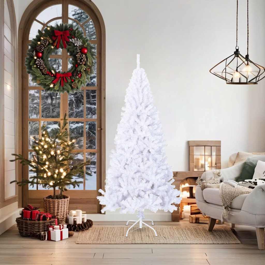 Vidaxl Kunstkerstboom med tykke grene 180 cm PVC White