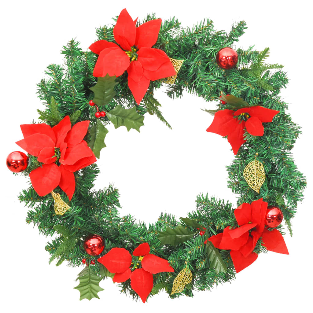 Vidaxl julekrans med LED -lys 60 cm PVC Green