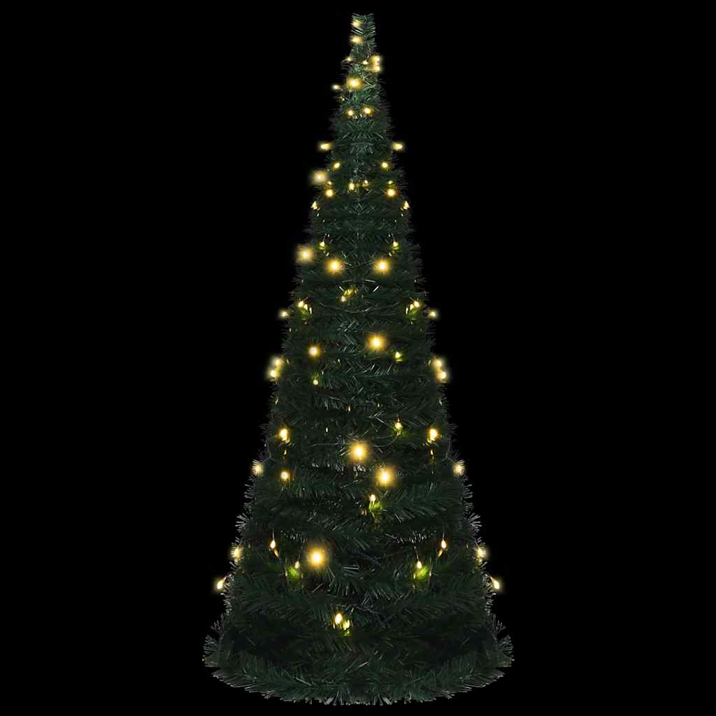 Vidaxl Kunstkerstboom med belysning Pop-Up 210 cm grøn