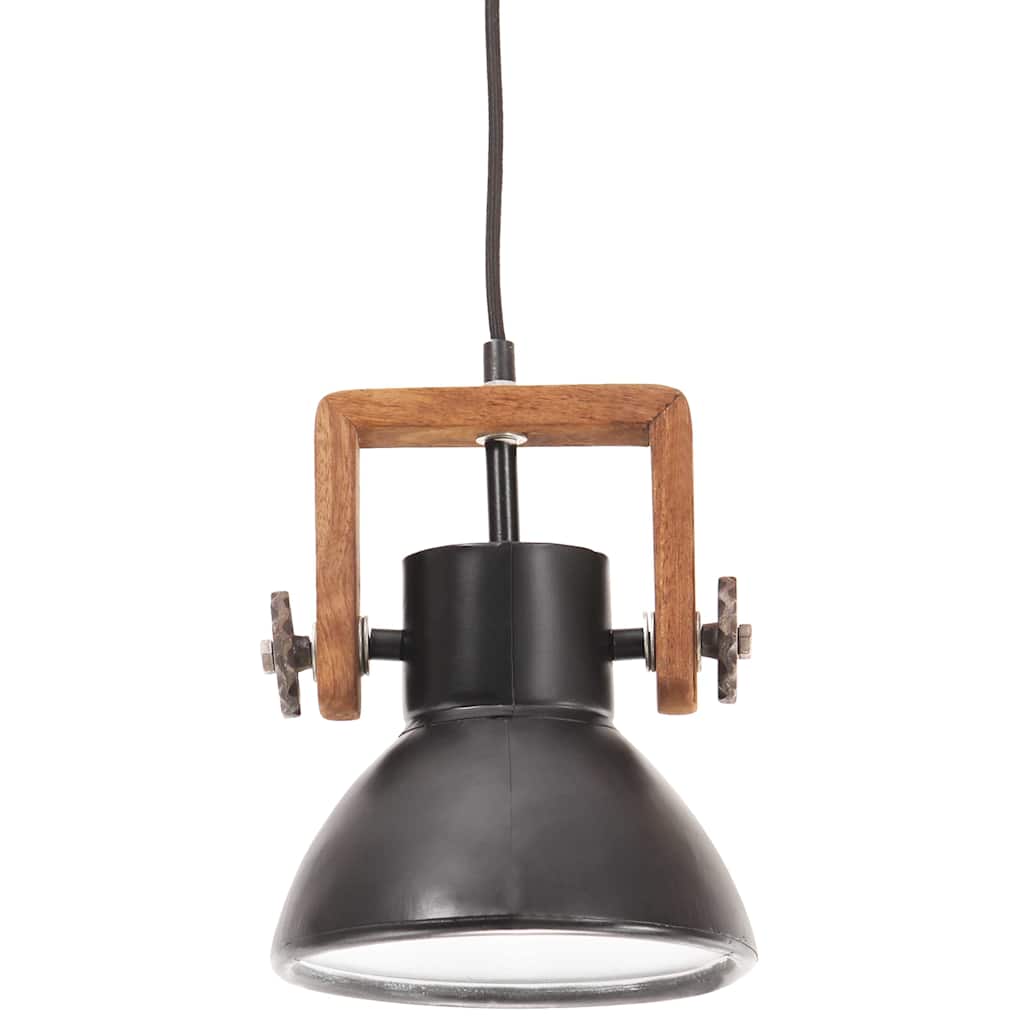 VidaXL hængelampe industrirund 25 w e27 19 cm sort