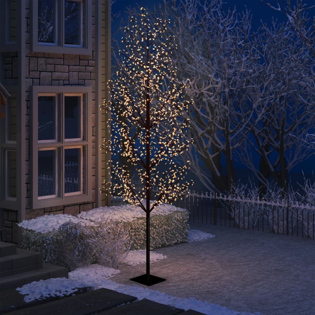 Vidaxl Christmas Tree 1200 lysdioder Varmt hvidt lys kirsebærblomst 400 cm
