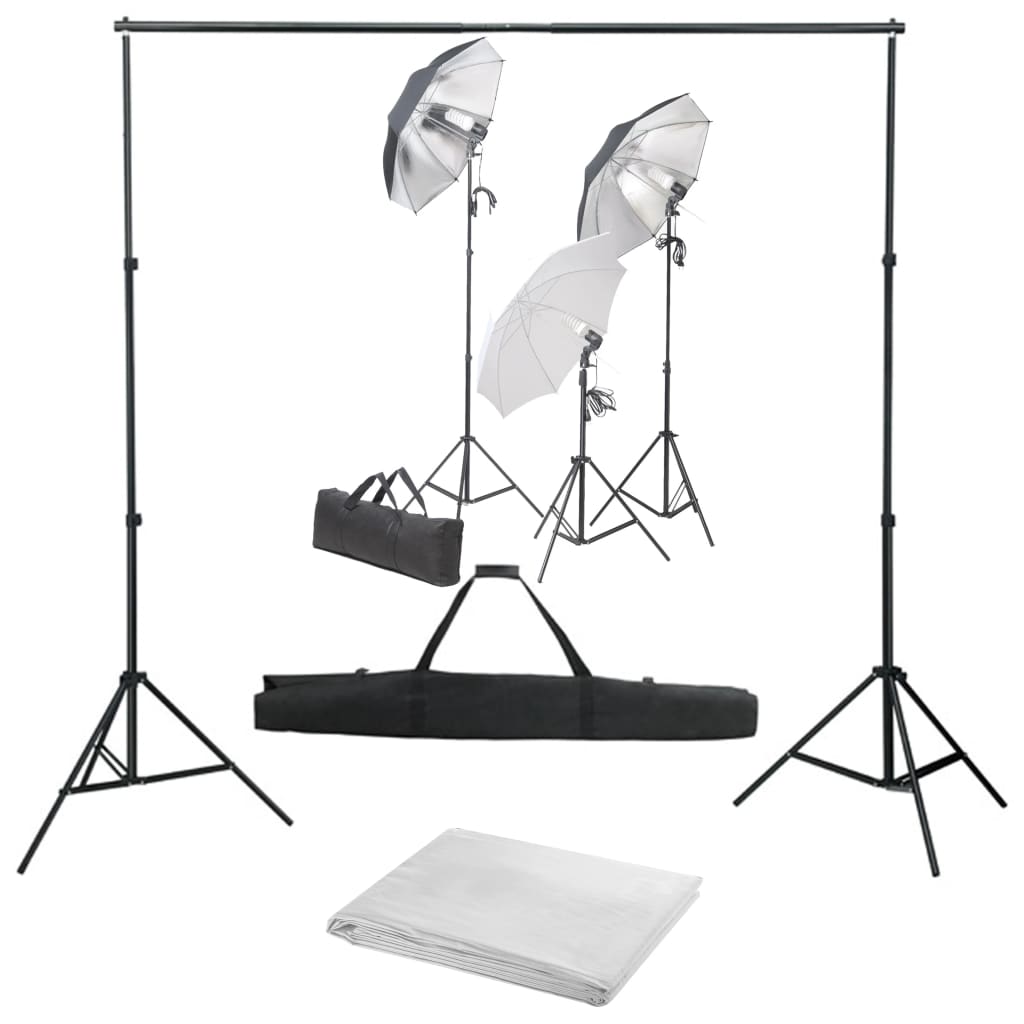 Vidaxxl fotostudiesæt med lyssæt og baggrund