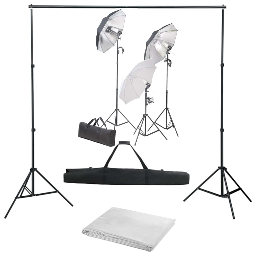 Vidaxxl fotostudiesæt med lyssæt og baggrund