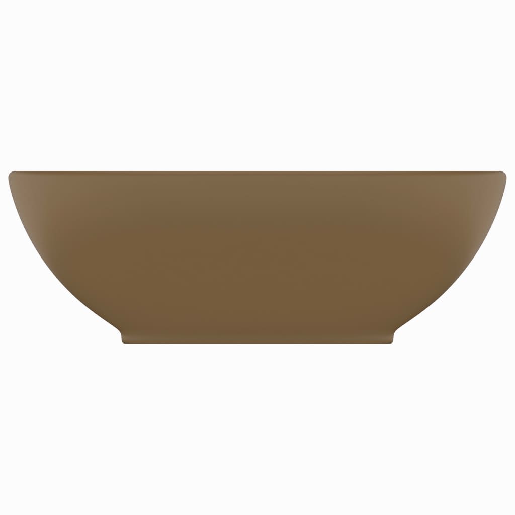 Vidaxl Washbasin Oval 40x33 cm keramisk matcreme