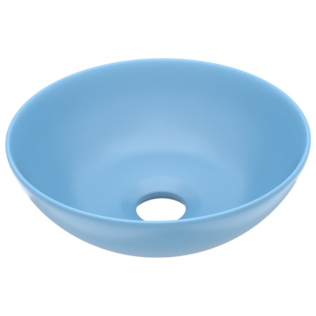 Vidaxl Washbasin rundt keramisk lyseblå