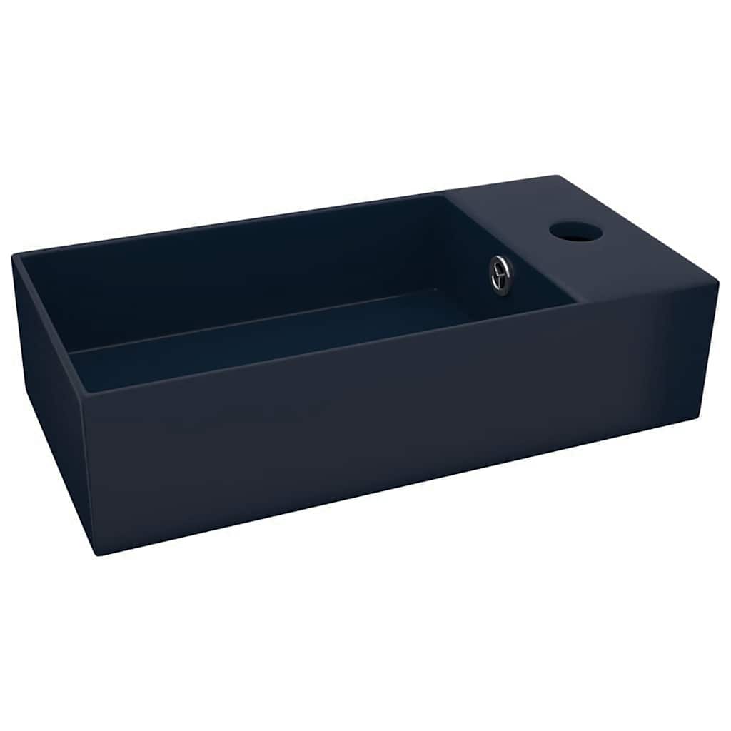 Vidaxl Washbasin med landing keramisk mørkeblå