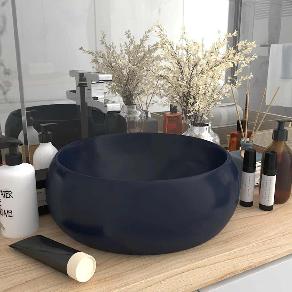 Vidaxx håndvask rund 40x15 cm keramik mat mørkeblå