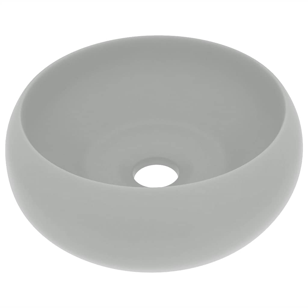 Vidaxl Washbasin Round 40x15 cm keramisk matt lysegrå