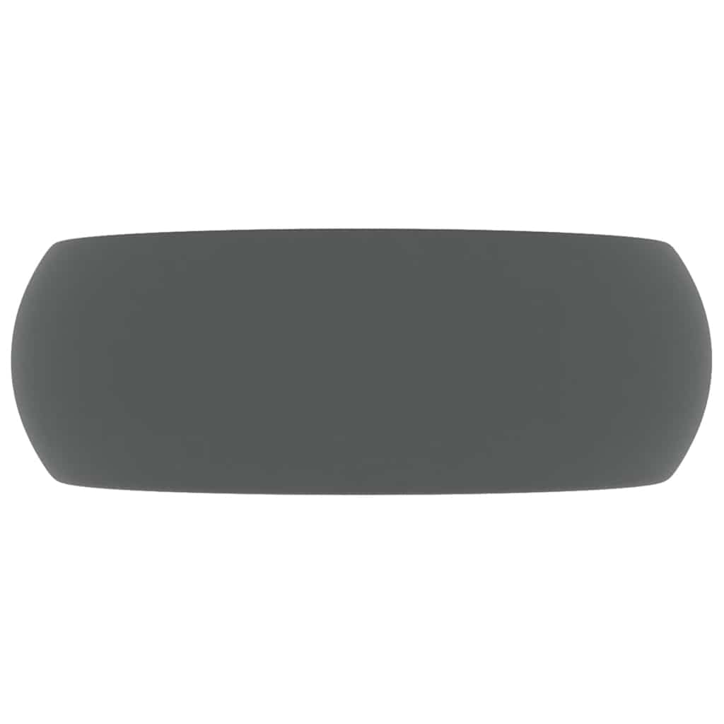 Vidaxl Washbasin Round 40x15 cm Keramisk Mat mørkegrå