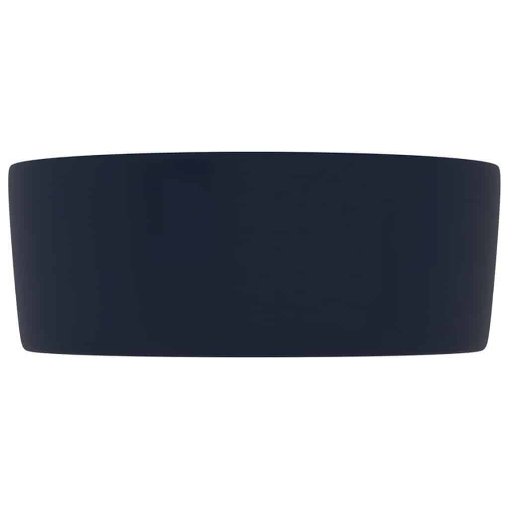 Vidaxl Washbasin Round 40x15 cm keramisk Mat mørkeblå