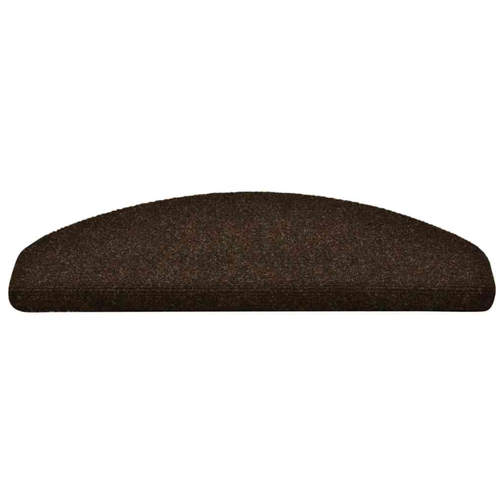 Vidaxl Stair Mats Self -fast 15 stykker 65x21x4 cm brun halvrund store