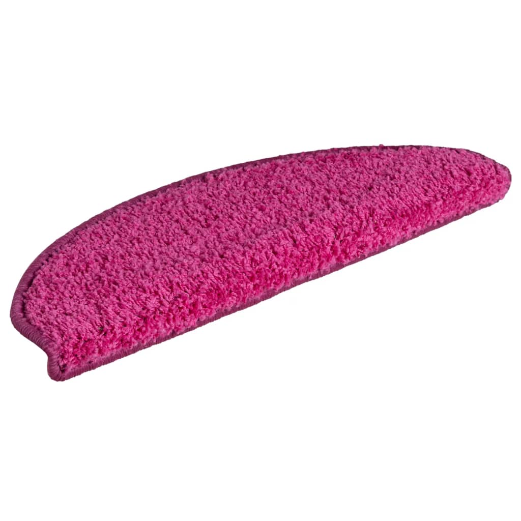 Vidaxx trappemåtter 15 stk 65x21x4 cm pink halvrund stor