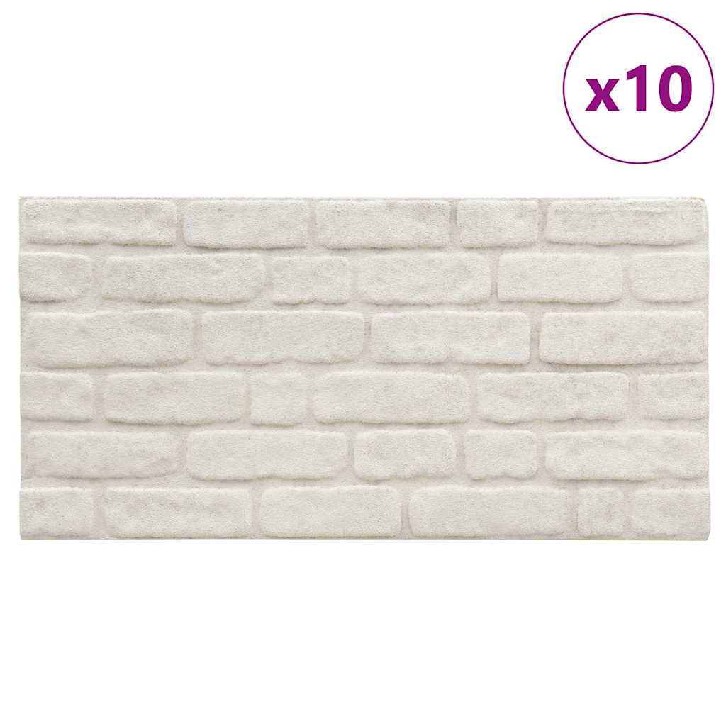 Vidaxl 10 st vægpaneler 3D White Brick EPS