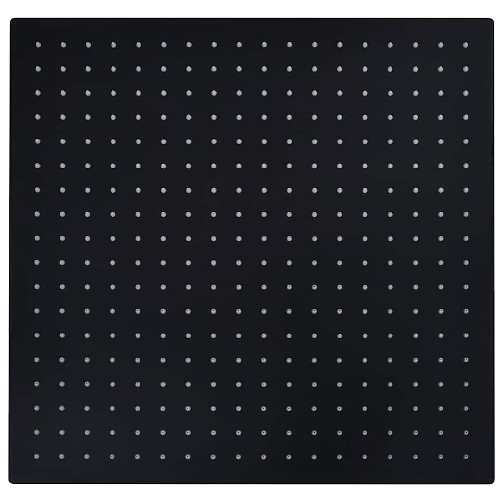 Vidaxl Rain Bruser Hoved Firkantet 50x50 cm Rustfrit stål sort