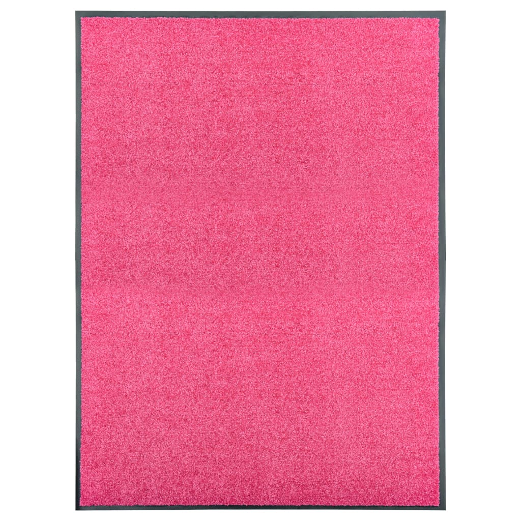 Vidaxl Doormat vaskbar 90x120 cm lyserød