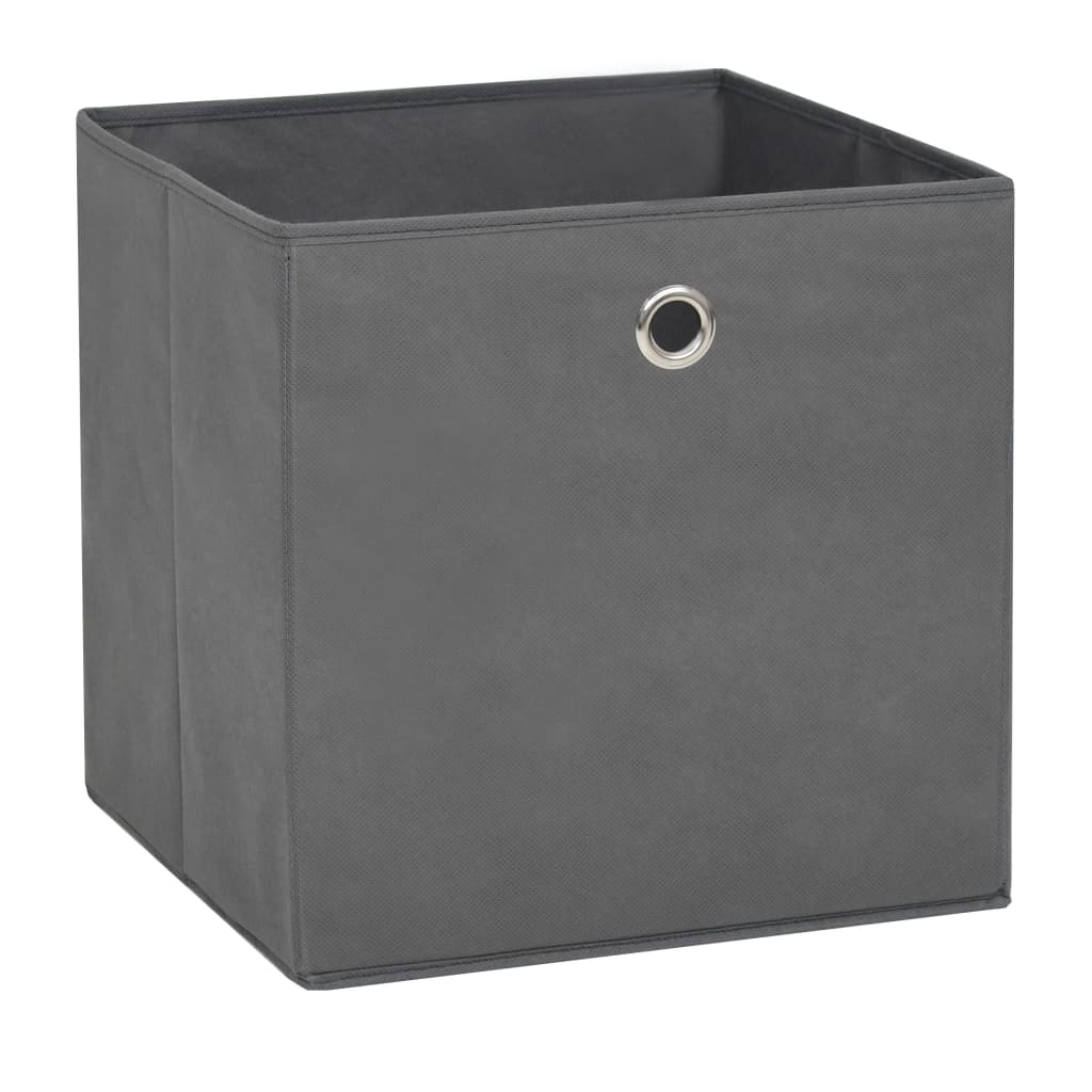 Vidaxl opbevaringsbokse 10 stk. 28x28x28 cm ikke -vævet stof grå