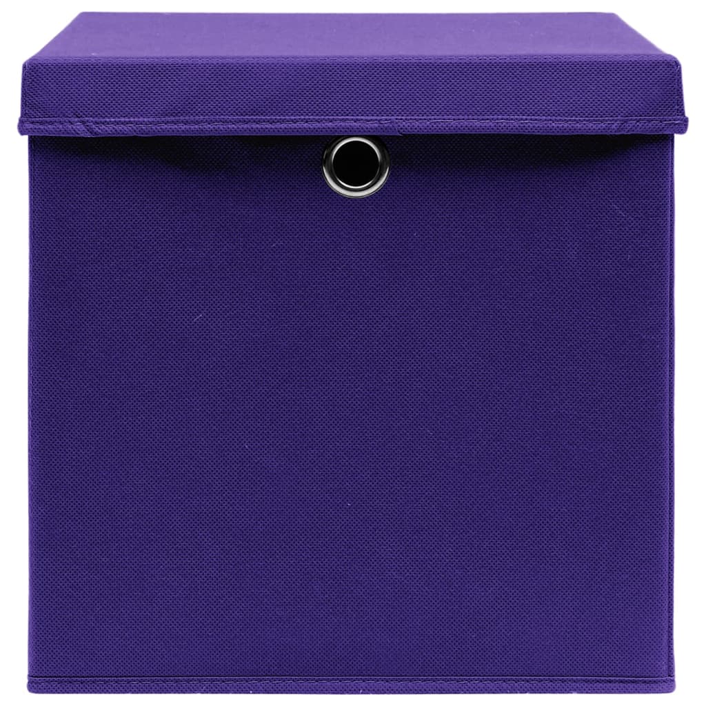 Vidaxl opbevaringsbokse med låg 4 stk 28x28x28 cm lilla