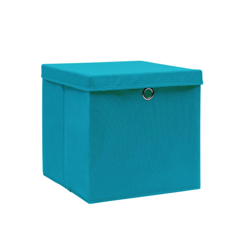 Vidaxl opbevaringsbokse med låg 4 stk 28x28x28 cm babyblå