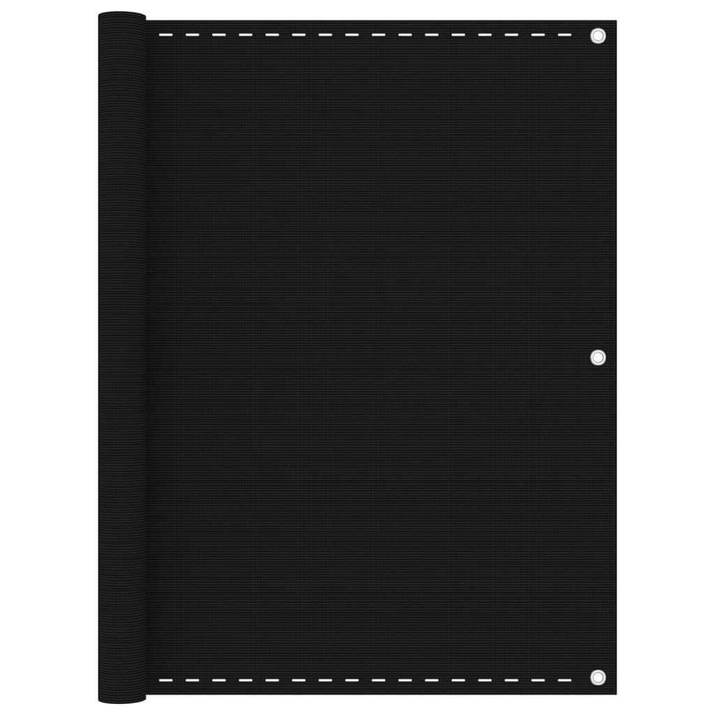 Vidaxl balkonskærm 120x500 cm HDPE sort