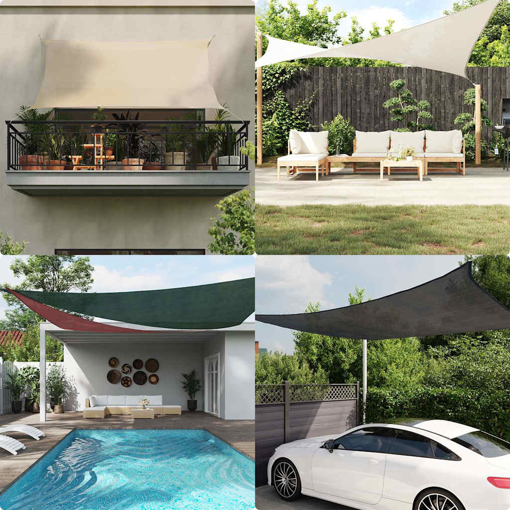 Vidaxl zonnezeil 160 g m² 3x3x3 m hdpe crèmekleurig