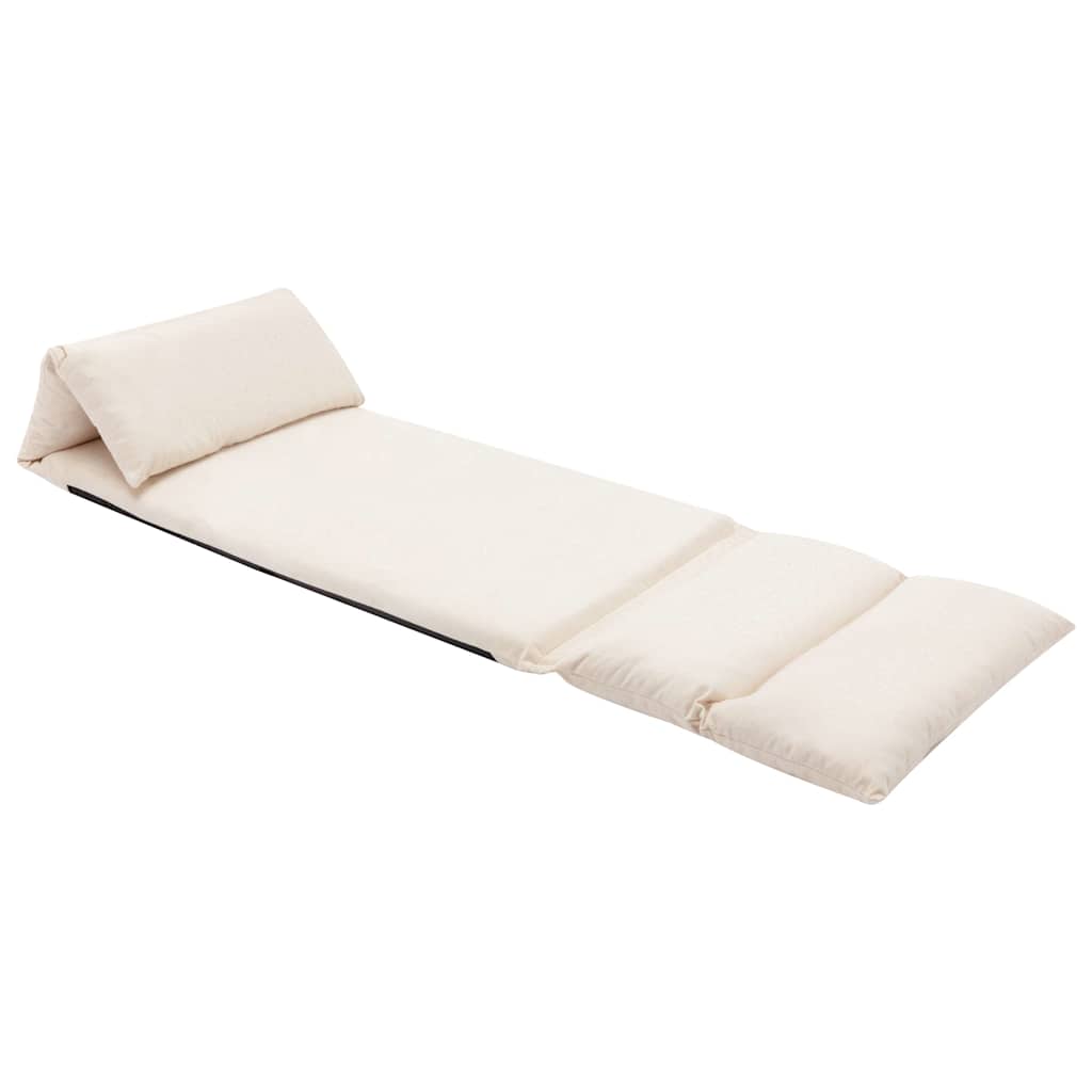 Vidaxl vloerstoel inklapbaar microvezel crème
