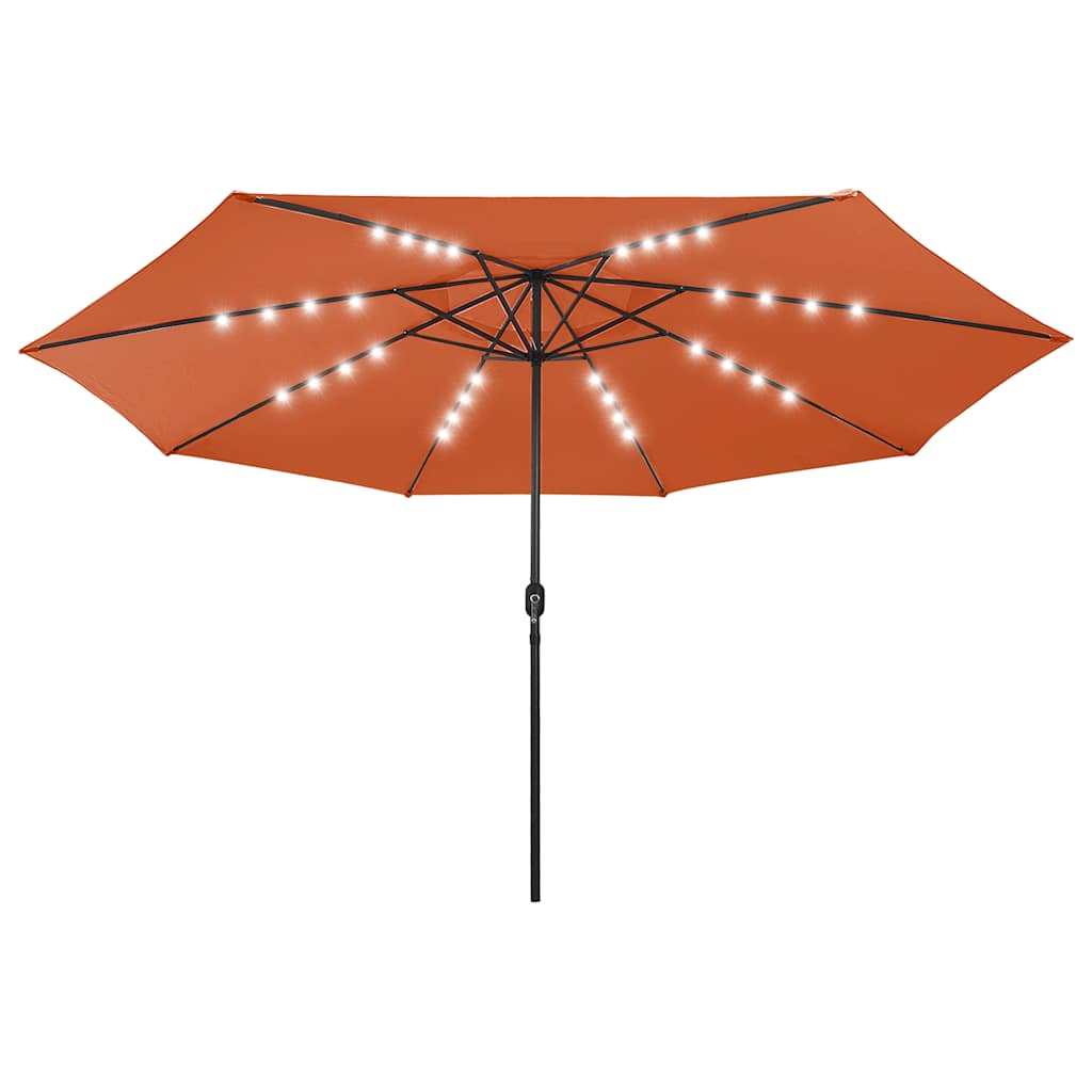 Vidaxx parasol med LED belysning 400 cm terracotta farvet