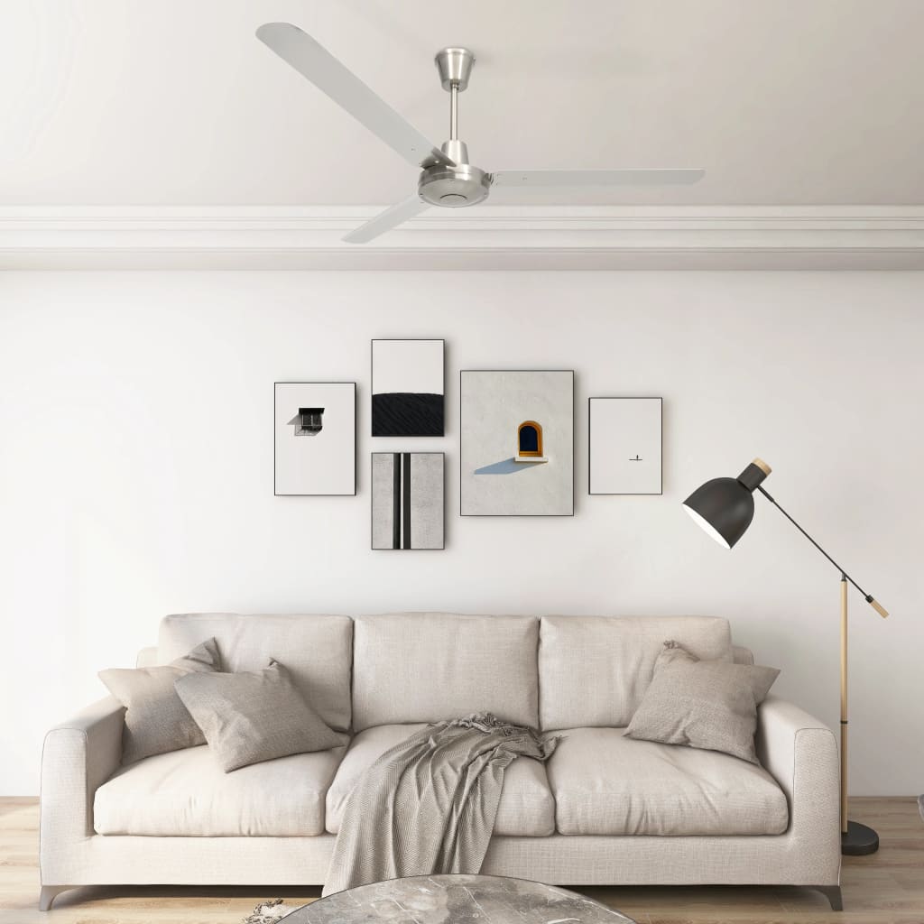 Vidaxl loft ventilator 142 cm sølvfarvet