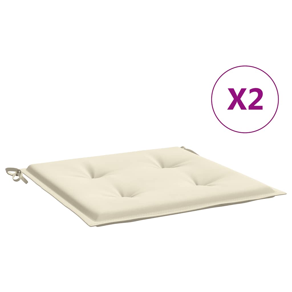 Vidaxx havestolehynder 2 stk 40x40x4 cm oxford stof cremefarvet