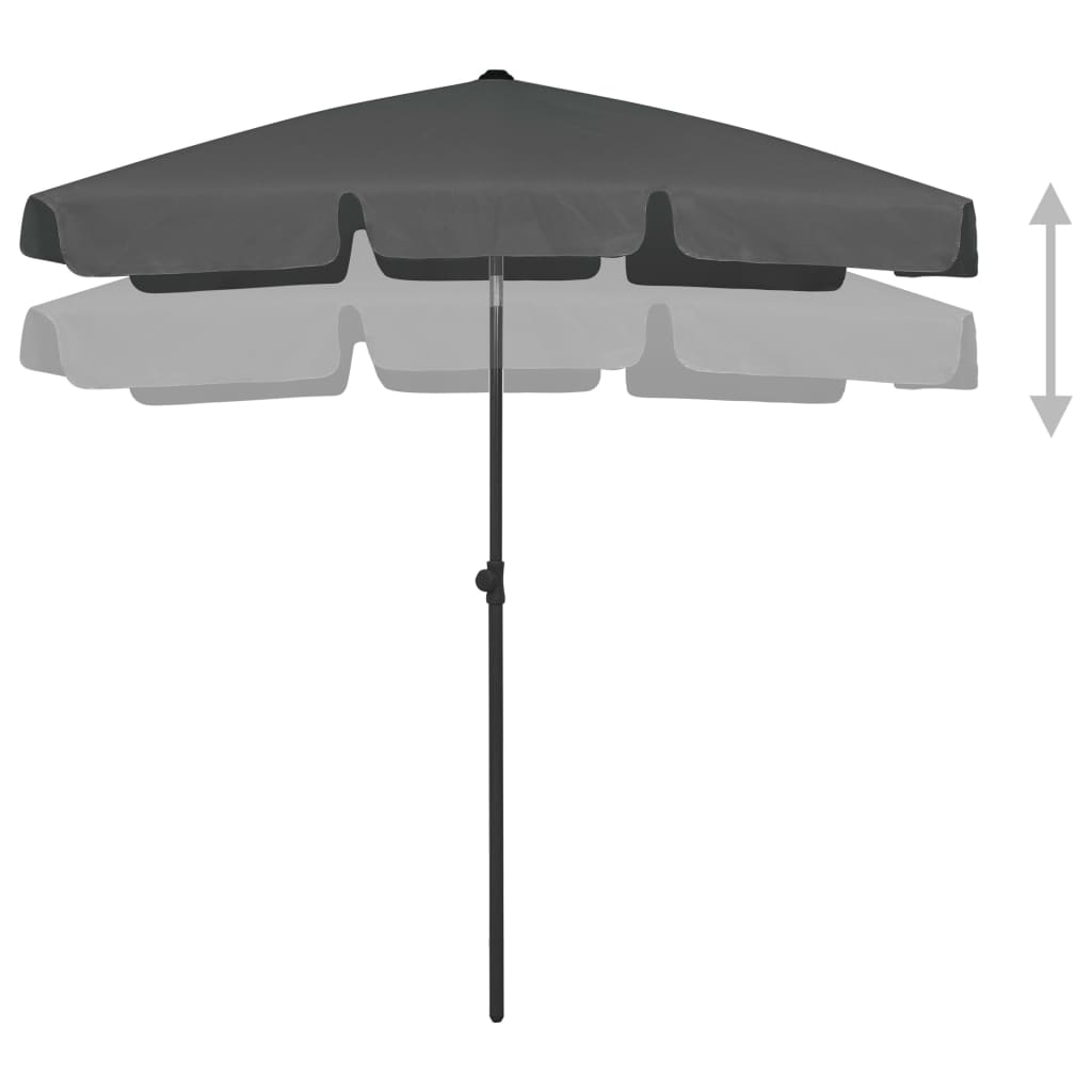 Vidaxl Strandparasol 180x120 cm antracit -farvet