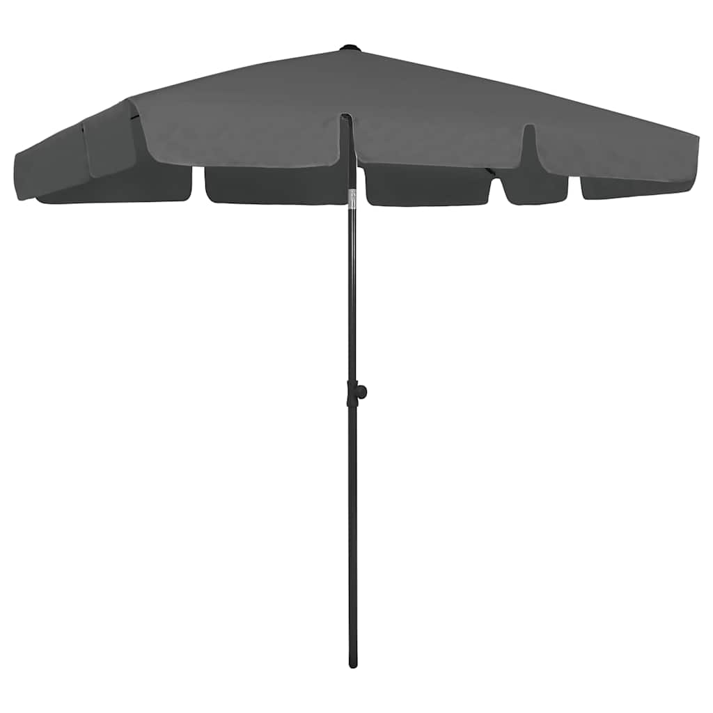 Vidaxl Strandparasol 200x125 cm antracit -farvet