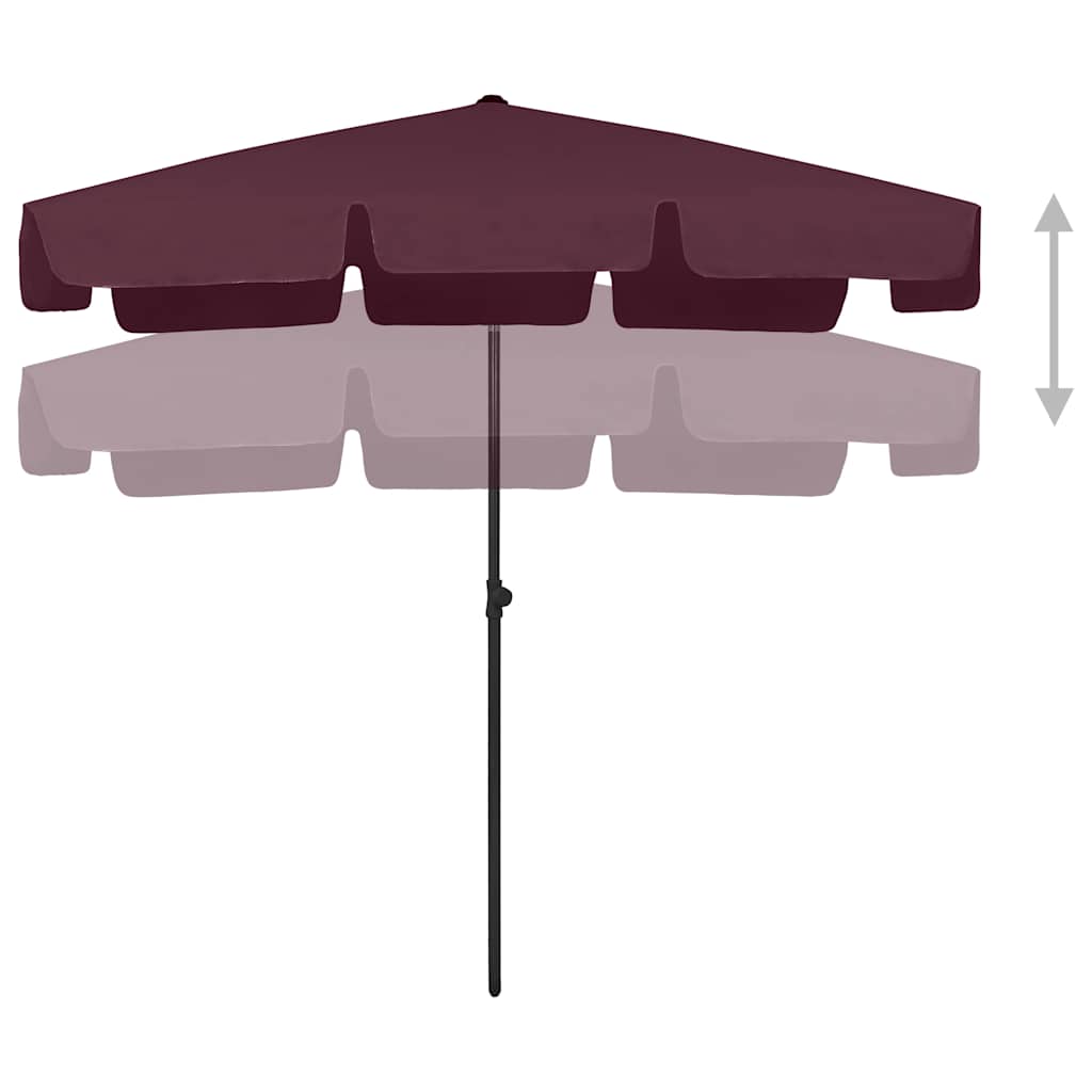 Vidaxl Strandparasol 200x125 cm Bordeaux rød