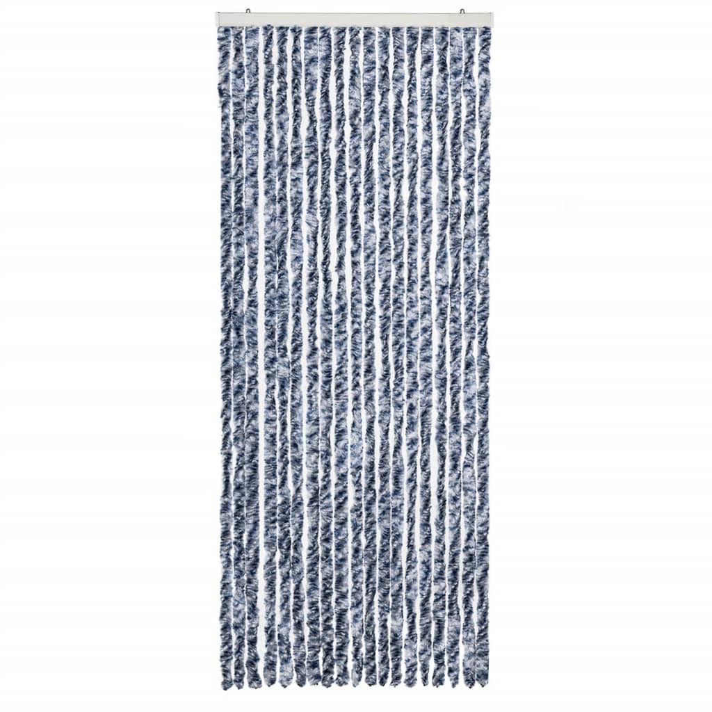 Vidaxl Fly Curtain 56x200 cm Chenille Blå og hvid