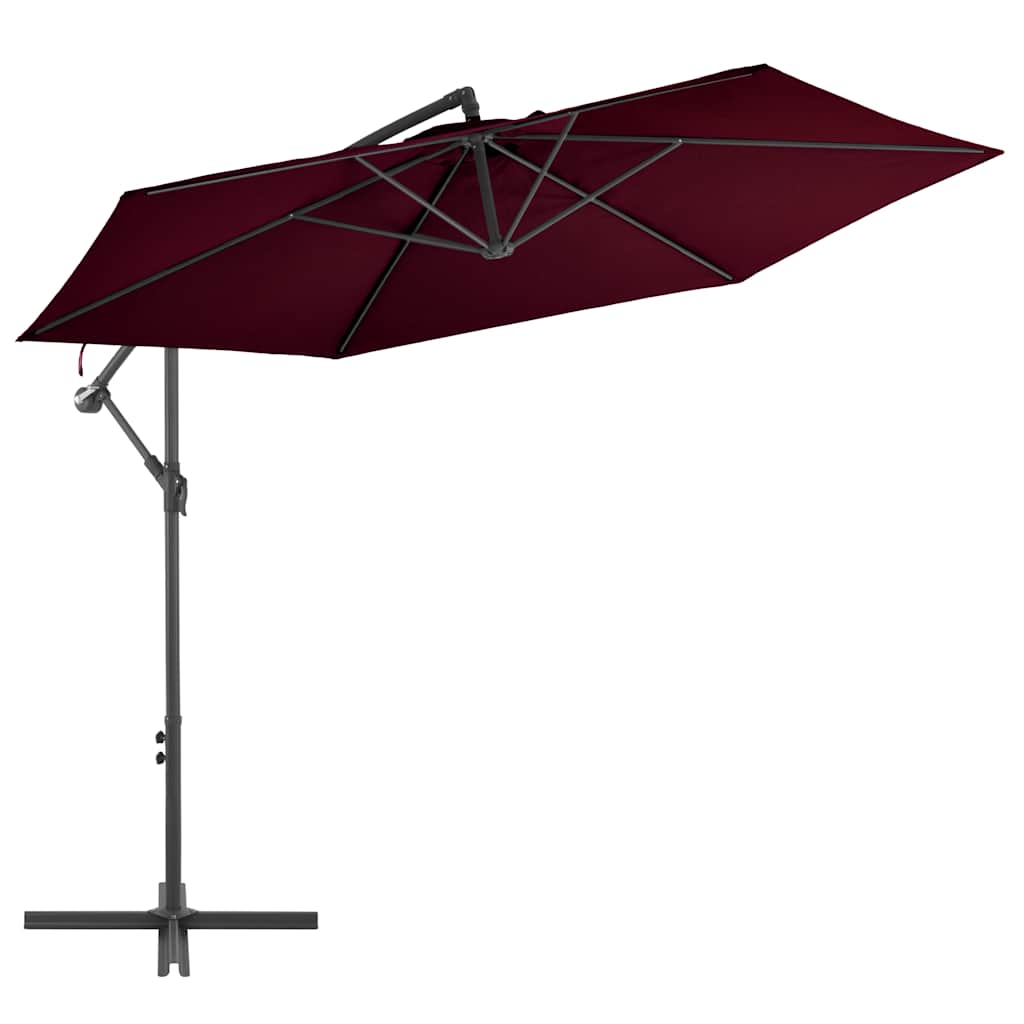 Vidaxl Floating Parasol med aluminiumstang 300 cm Burgundy Red