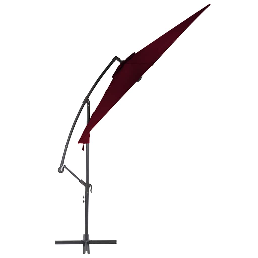 Vidaxl Floating Parasol med aluminiumstang 300 cm Burgundy Red