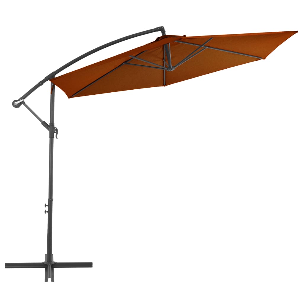 Vidaxl Floating Parasol med aluminiumstang 300 cm terracotta -farvet