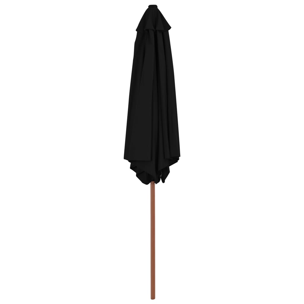 Vidaxl -parasol med træpol 270 cm sort