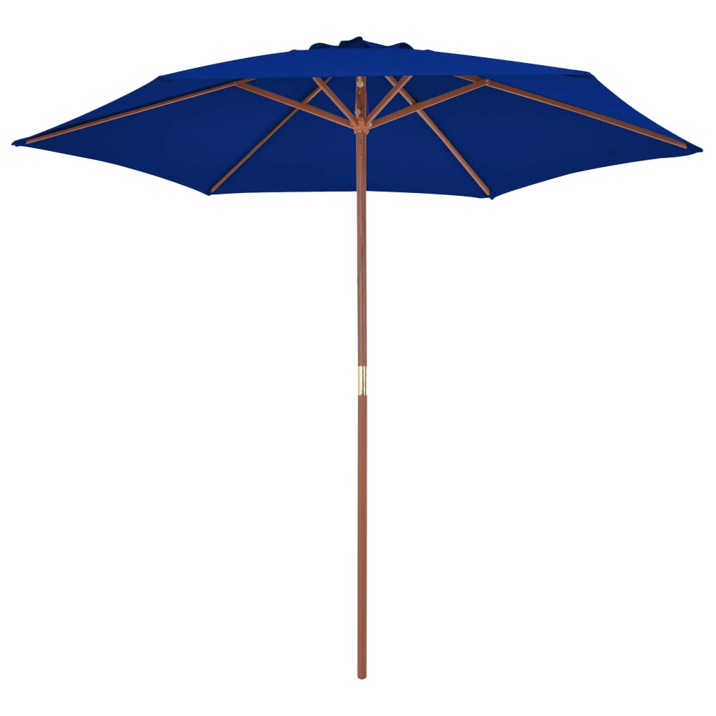 Vidaxl -parasol med træpol 270 cm blå