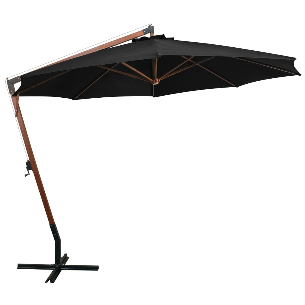 Vidaxl Floating Parasol med pol 3,5x2,9 m Solid Pinewood sort