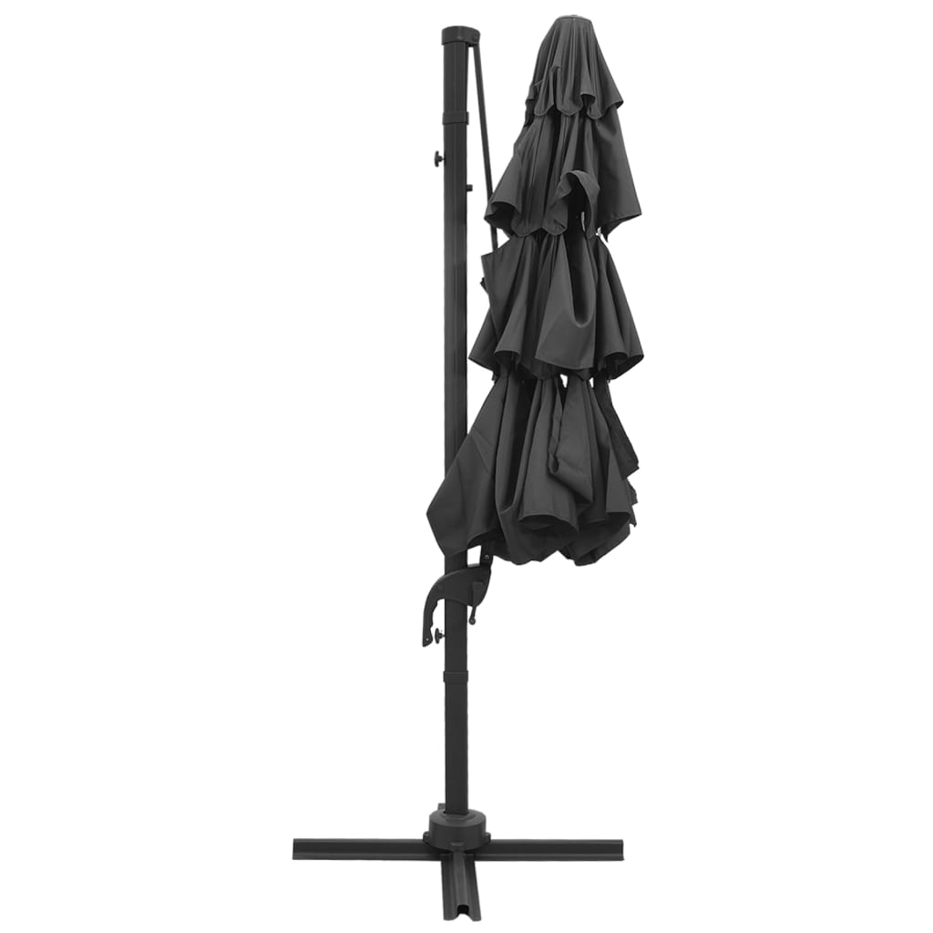 Vidaxl Parasol 4-lags med aluminiumstang 3x3 m anthracitfarvet
