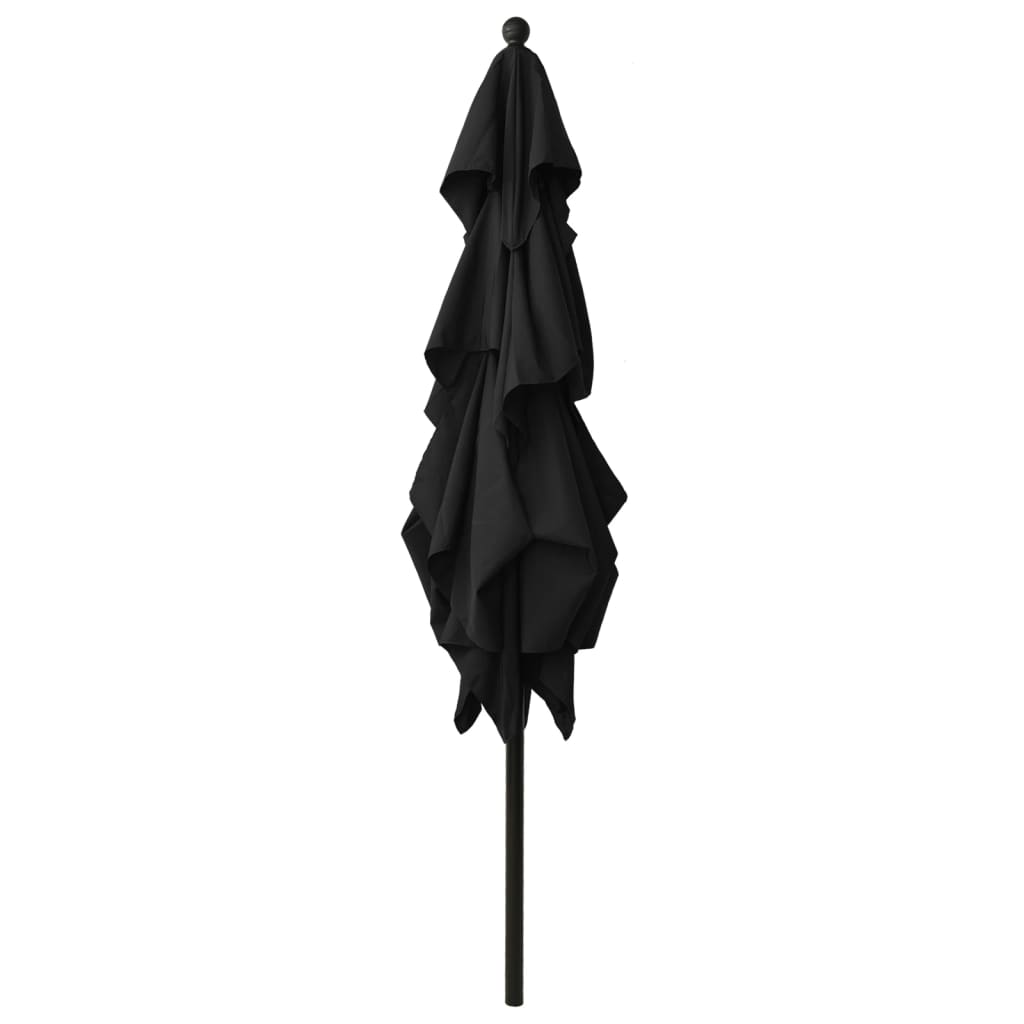 Vidaxl Parasol 3-lags med aluminiumstang 2,5x2,5 m sort