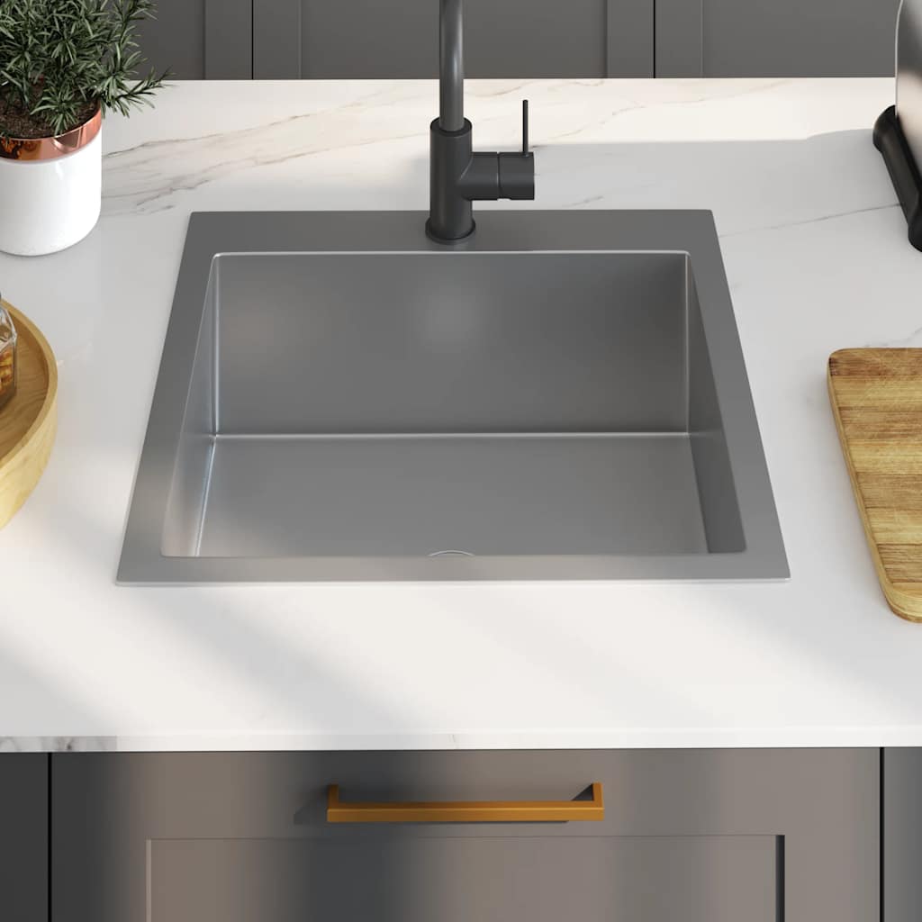 Vidaxl Sink håndlavet rustfrit stål