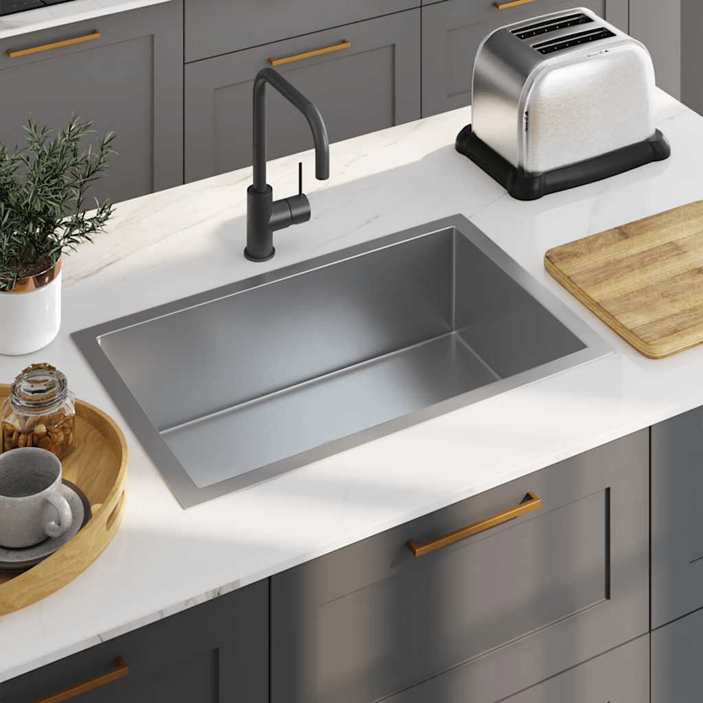 Vidaxl Sink håndlavet rustfrit stål