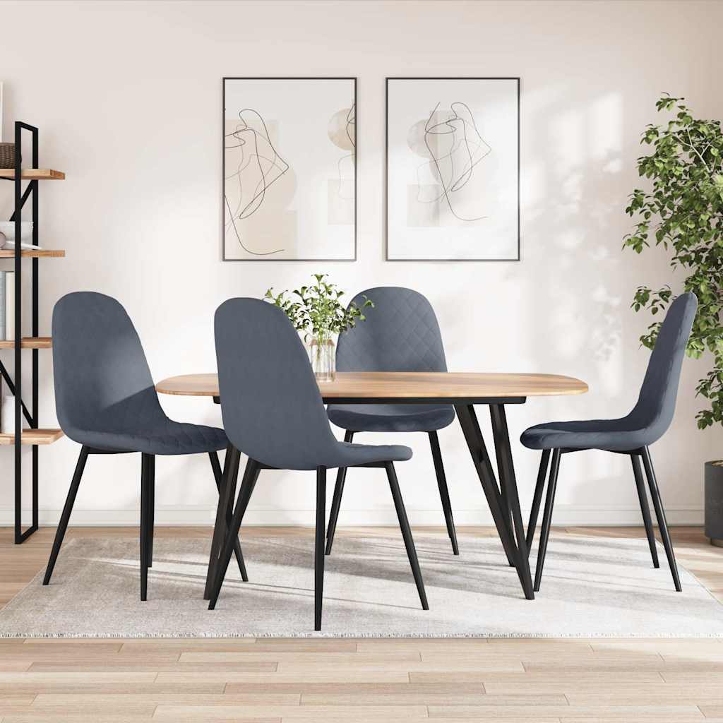 Vidaxl eetkamerstoelen 4 st fluweel donkergrijs