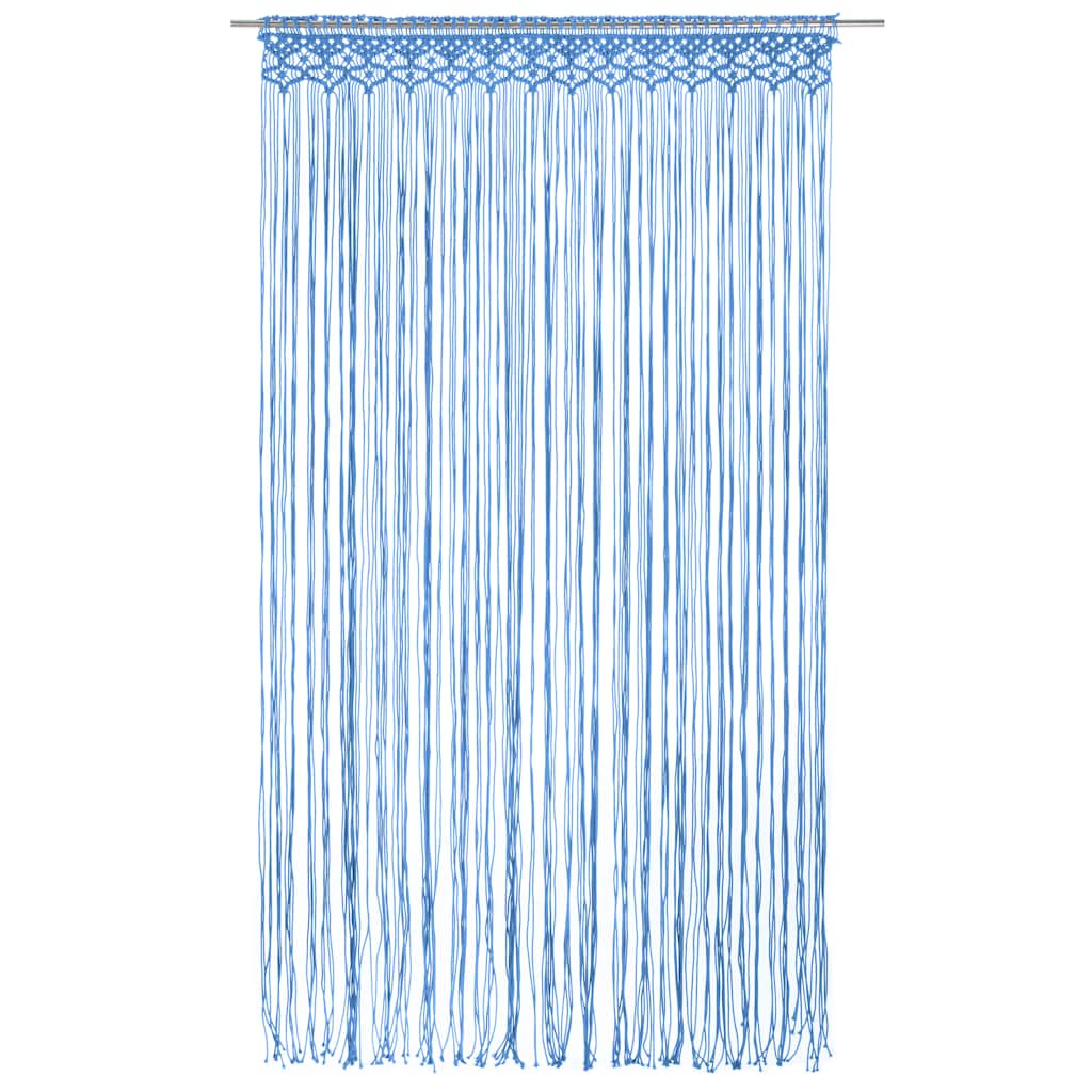 Vidaxl gardin makramé 140x240 cm bomuld blå