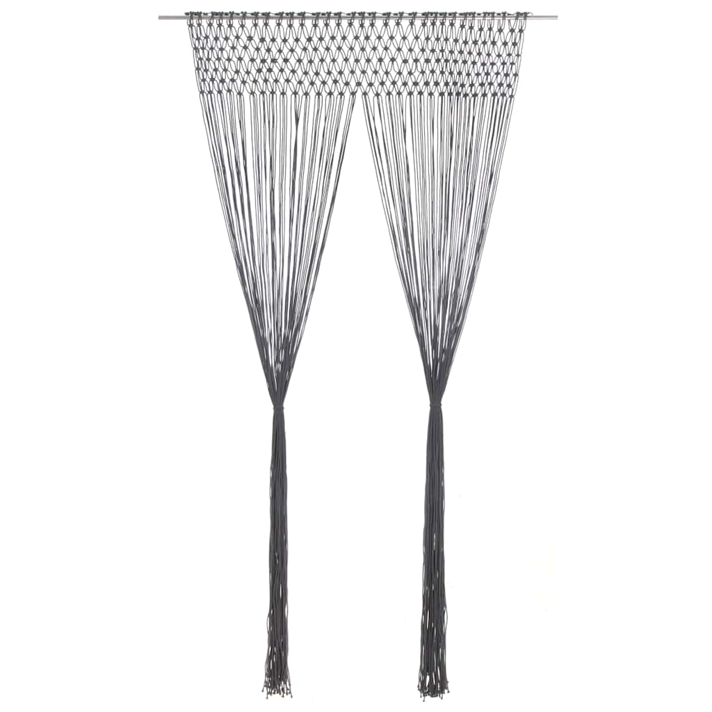 Vidaxl Curtain Macramé 140x240 cm bomuldsanthracit