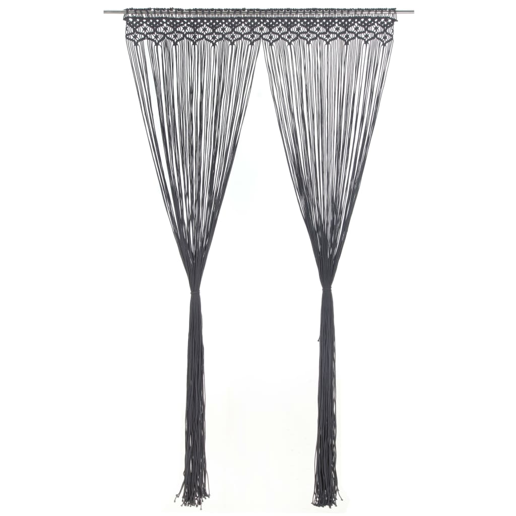 Vidaxl Curtain Macramé 140x240 cm bomuldsanthracit