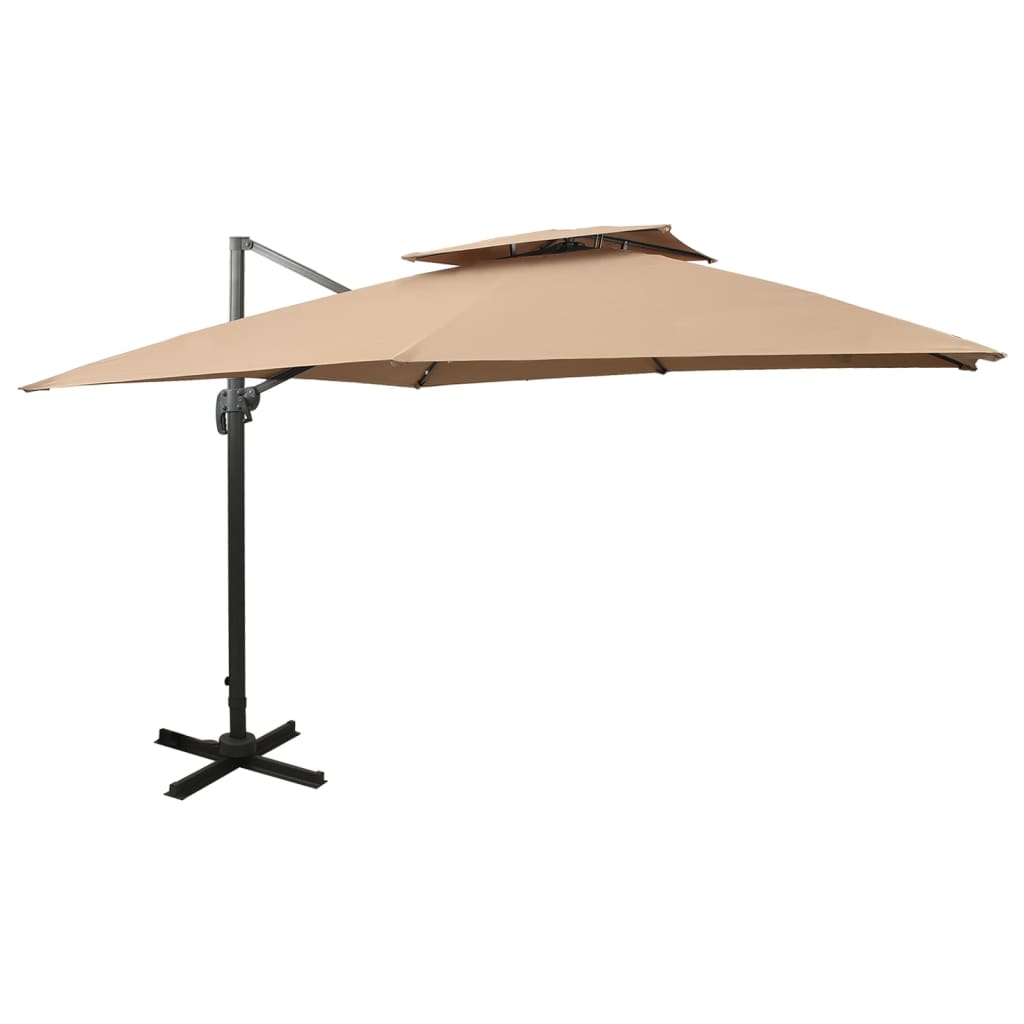 Vidaxx flydeparasol med dobbelt tag 300x300 cm taupe