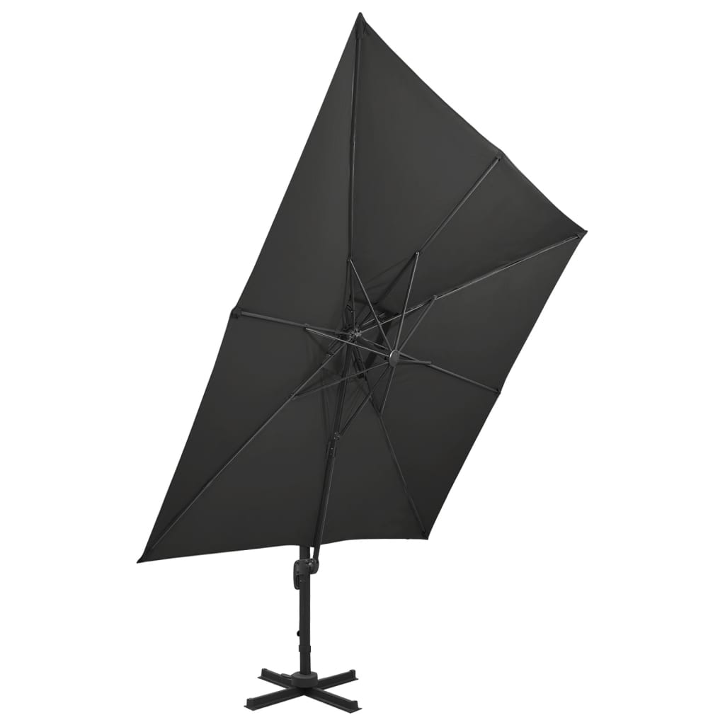 Vidaxl flydende parasol med dobbelt tag 300x300 cm sort